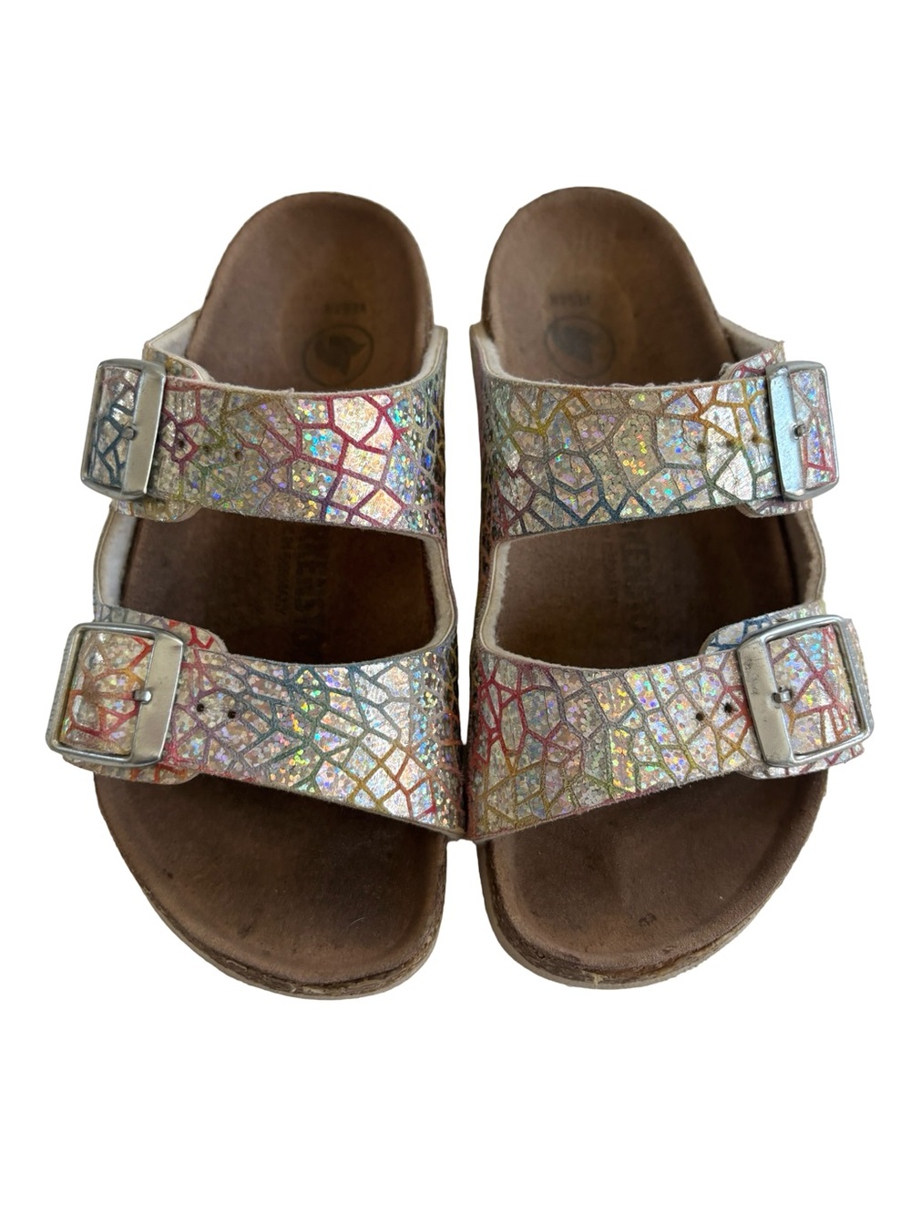 Birkenstock Girls Vegan Arizona Glitter Slide Sandal 29